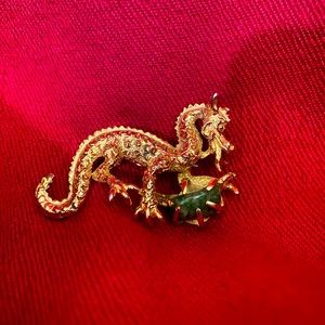 Vintage BSK Chinese Dragon Brooch in excellent condition